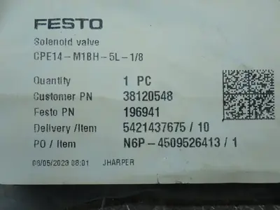 NEW FESTO CPE14M1BH5L1/8