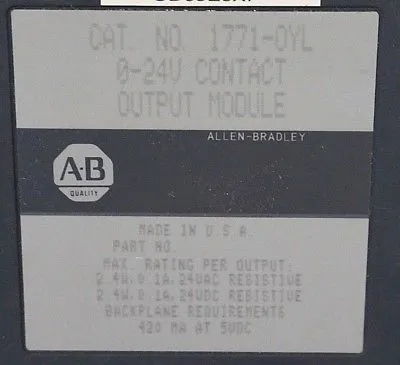 USED ALLEN BRADLEY 1771-OYL OUTPUT MODULE 1771OYL