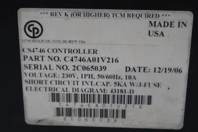 CP Techmotive C4746A01V216 Torque Controller CS4746 120V STOCK 3420-D