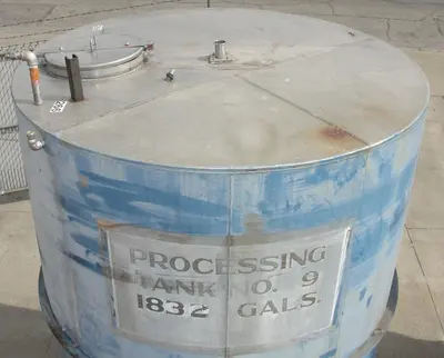SPC6756  Tank 1821 gallon vertical tank, Inconel, slope
