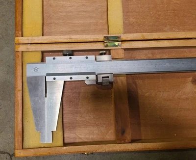 Vernier Caliper 0-40" / 0-1000 mm 100 cm Wooden Case Heavy Duty
