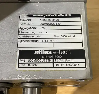 000M000U7339 | Homag  Vertical Bore Head Assembly Unit - Used