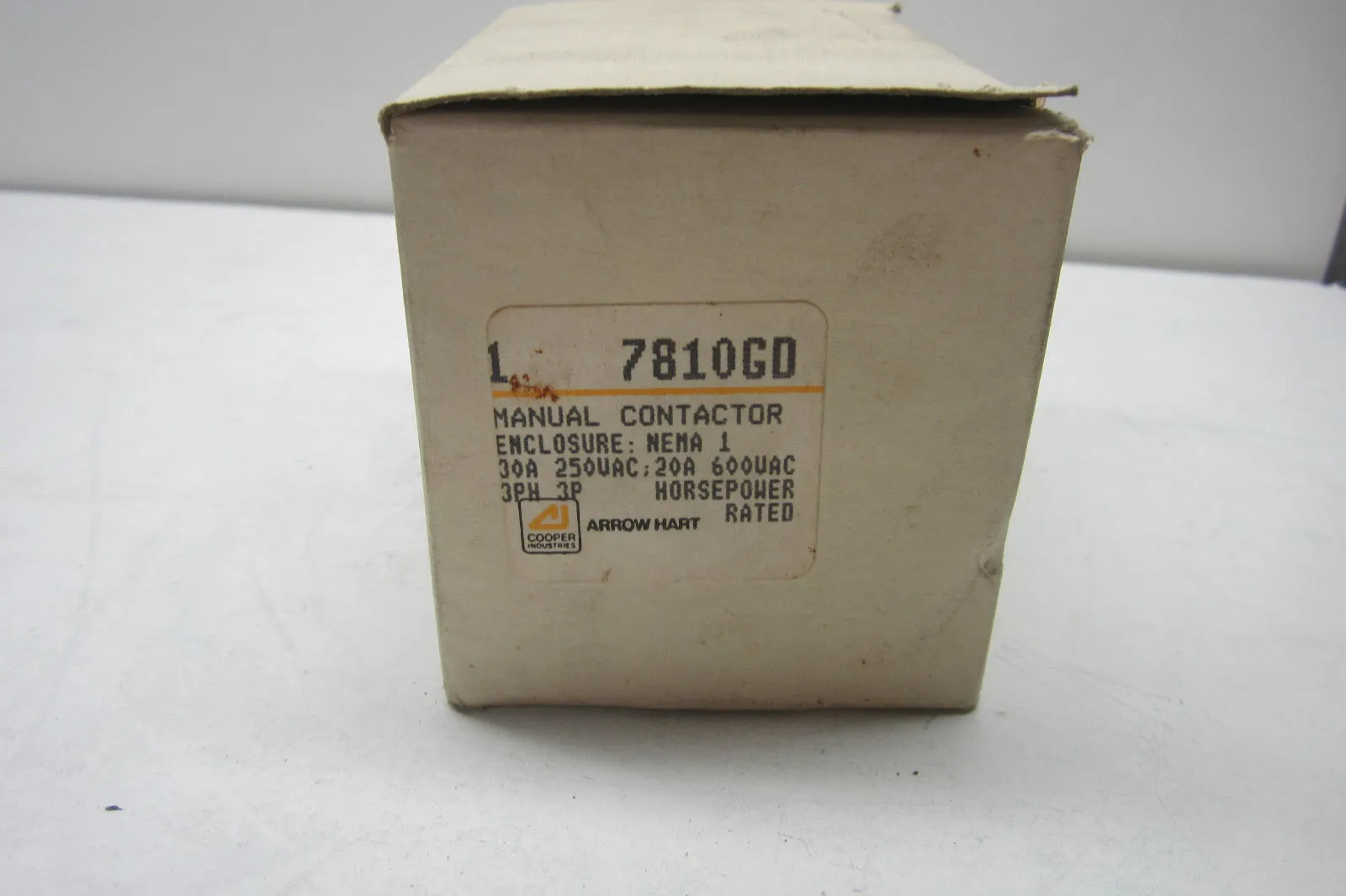 NEW COOPER 7810GD MANUAL CONTACTOR