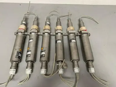 USED OPTEK AF45 & HVPS45 WAVELENGTH UV ABSORPTION SENSOR W/ 1" SANITARY FITTING