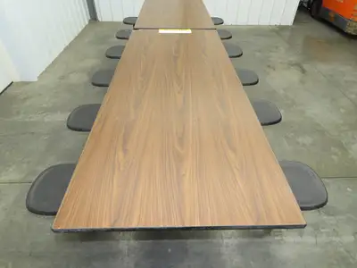 Uline H-9855MAP Mobile Cafeteria Table 12' L 30" W Rectangular 12 Stool Lunch