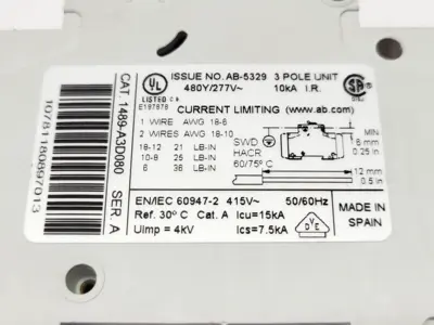 USED ALLEN-BRADLEY 1489-A3D080 SER. A