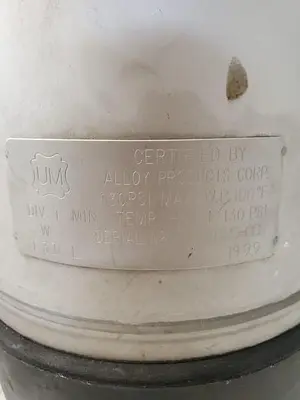 ALLOY PRODUCTS 130 PSI MF CD-26 CHEM STORAGE TANK DEVELOPER
