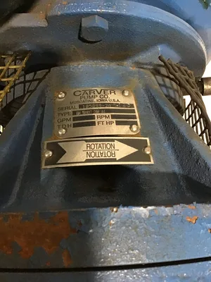 Carver 6H 5x4x7 20PA1 3PH Baldor JPM4107T Direct Connected Centrifugal Pump