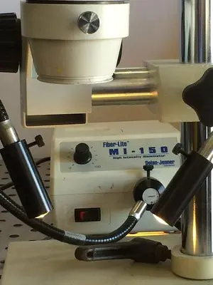 Nikon SMZ645 Microscope w/ Dolan Jenner "MI -150" Fiber Optic Illuminator & MORE