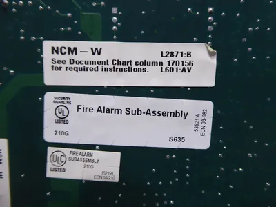 Notifier NCM-WPCB Fire Alarm Controller Network Comms Module Rev H Used