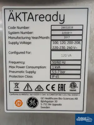 USED GE Healthcare GE Healthcare AKTAready Single Use Chromatography System
