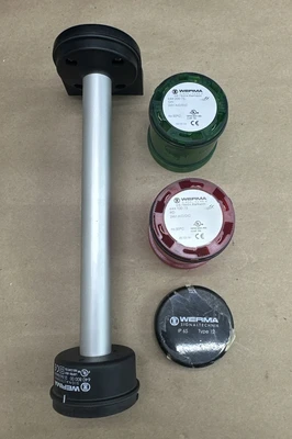 WERMA Signal Tower 640-800-00 + Red 644-100-75 And Green 644-200-75 24V-AC/DC