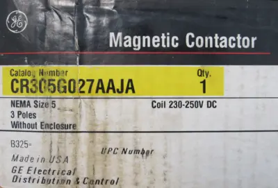 NEW GENERAL ELECTRIC CR305G027AAJA MAGNETIC CONTACTOR SIZE 5