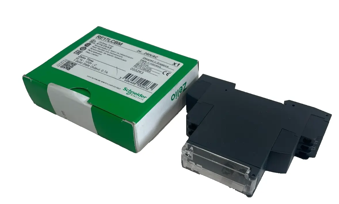 NEW SCHNEIDER ELECTRIC RE17LCBM OFF-DELAY TIMER 24..240VAC