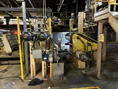 USED BLACK CLAWSON CHILLED ROLL STATION WITH (2) CHILLED ROLLS