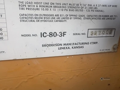 Used 2001 BRODERSON IC80-3F Mobile Cranes Tennessee US | Moore Equipment #1516689