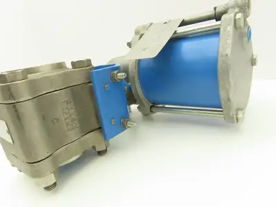 Jamesbury 1 1/2" 4CX 3600 MT3 316SS Socket Ball Valve & Pneumatic Actuator ST50E