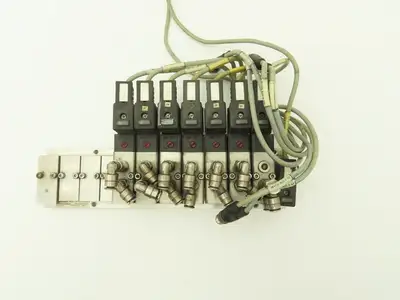 Vektor AG VP8100196 12-Station Manifold w/Herion Pneumatic Solenoid Valves 24VDC