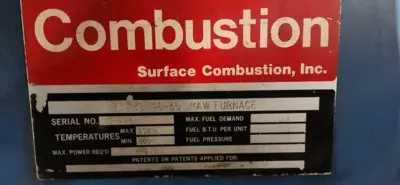 Item# T436 Surface Combustion 36″ X 48″ X 36″ Draw Furnace