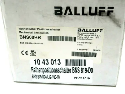 NEW BALLUFF BNS-819-D04-L12-100-10 MECHANICAL LIMIT SWITCH BNS819D04L1210010