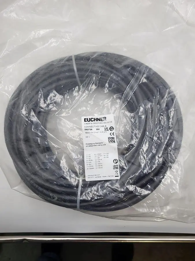 New | in-Stock EUCHNER EUCHNER 19 PIN C-M23F19-19XDIFPU 20 METERS LONG CONNECTING CABLE *NEW SEALED BAG* Cable & Wire | ND Industrial Surplus #1216764