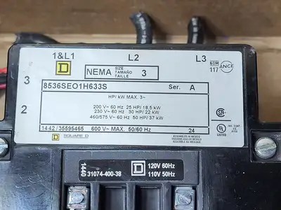 50 hp, Size 3, Motor Starter 8536SEO1H633S, LTMR100PFM, LTMEV40FM