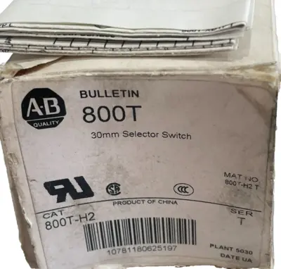 A /B 800T-H2 SELECTOR SWITCH SER.T 800TH2 NEW, SURPLUS