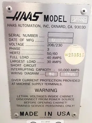 Used 1999 HAAS SL-20T CNC Lathes Illinois US | Aucto #1306892