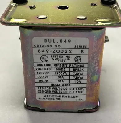 New | in-Stock ALLEN BRADLEY 849-ZOD32 Miscellaneous Equipment (Electrical & Power) | Surplus Asset Holdings #1198080