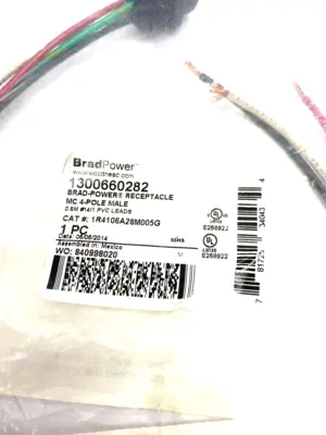 USED WOODHEAD, BRADPOWER CIRCULAR RECEPTACLE ASSEMBLY MC 4-POLE MALE