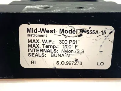 USED MIDWEST PRESSURE INDICATOR 0-15 PSI 1/4"