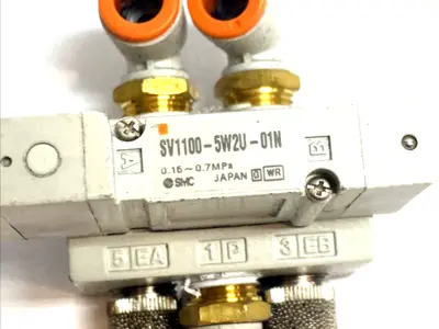 USED SMC 5‑PORT SOLENOID VALVE 2‑POSITION SINGLE 24VDC M12 1/8 NPT