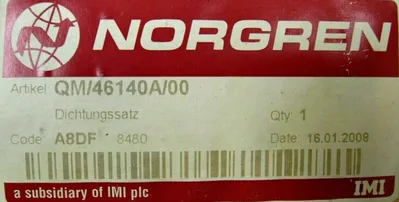 NEW NORGREN QM/46140A/00 REPAIR KIT QM46140A00