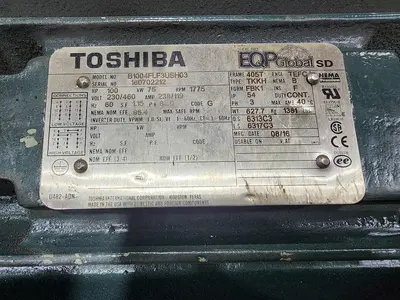 Used TOSHIBA B1004FLF3USH03 A.C. Motors Michigan US | Midwest Press and Automation #1302742