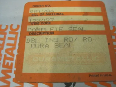 NEW DURAMETALLIC DBL INS RO/ RO DURA SEAL 981286 COMPLETE SEAL 123027