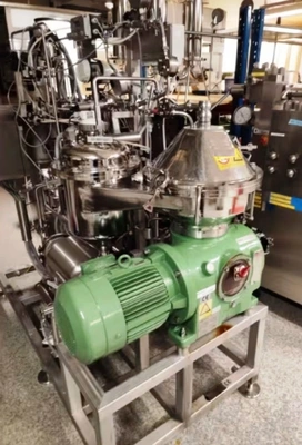 Westfalia CSC 6-06-476 hydro-hermetic clarifier skid, 316L SS.