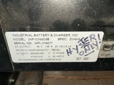 Used INDUSTRIAL BATTERY AND CHARGING INC. 24P10765C3B Battery Chargers Ohio US | HGR 24 #1357268