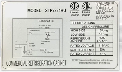 171-0132 27” Sandwich/Salad Self Contained Refrigerated Over/Under Cooler