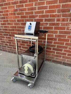 Used TRIANGLE PROCESS QUATTROFLOW Q4400SU 4-PISTON DIAPHRAGM PUMP W/ 3 HP MOTOR Diaphragm Pumps California US | Equipment Lab #1399316