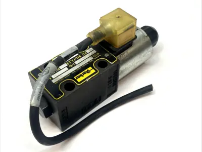 USED PARKER HYDRAULIC DIRECTIONAL VALVE 2-POS 24VDC 5000PSI