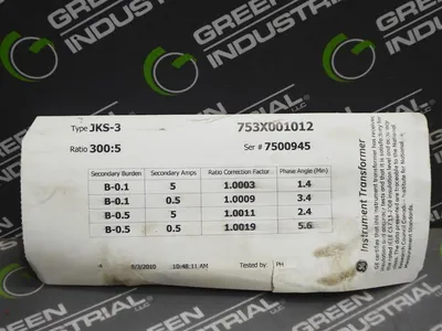 GE 753X001012 Current Transformer Type JKS-3 Ratio 300:5 Amp New