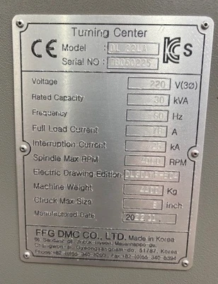 Used 2022 DMC DL22LA CNC Lathes Florida US | Legacy CNC Machinery, LLC #870067