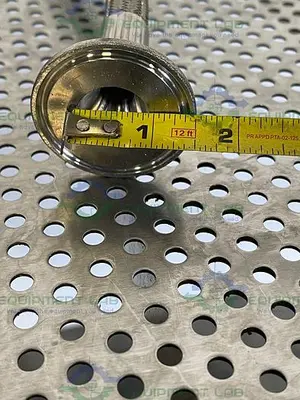 USED 20 FT STAINLESS STEEL HOSE W/ 1/2" SANITARY FITTING TO 1" SANITARY FITTING