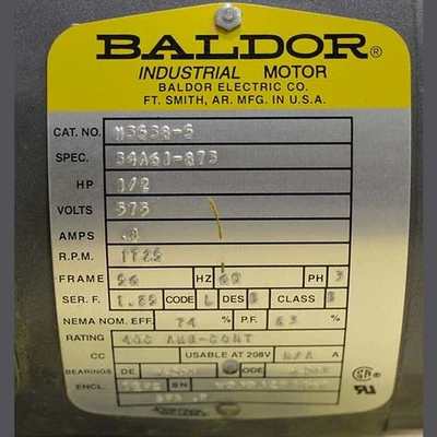 Baldor 1/2 HP Motor