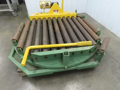 48" Pallet Rotator Transfer Conveyor 360° Swivel Turntable 3.5" Powered Roller