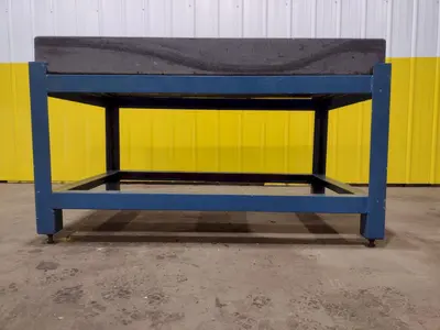 60" X 36" X 6.25" THICK BLACK GRANITE INSPECTION TABLE W/ STAND: STOCK #19633