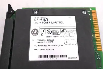 ALLEN BRADLEY 1771-P4S SER B 120V AC POWER SUPPLY MODULE #L-520