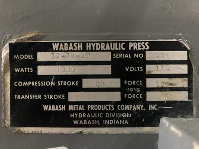 USED 1986 WABASH WABASH 12-12-2T PRESS
