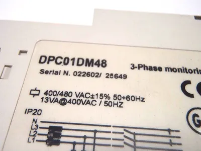 USED CARLO GAVAZZI 3-PHASE MONITORING RELAY 250VAC, 24VDC