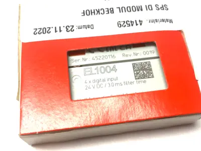 USED BECKHOFF ETHERCAT 4-CHANNEL DIGITAL INPUT TERMINAL 24VDC